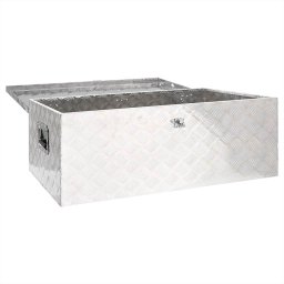 vidaXL Opbergbox 100x55x37 cm aluminium zilverkleurig