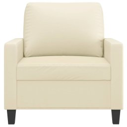 vidaXL Fauteuil 60 cm kunstleer crèmekleurig