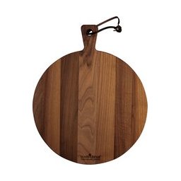 Borrelplank rond met gat Ø 24 x 2 cm - walnoot hout