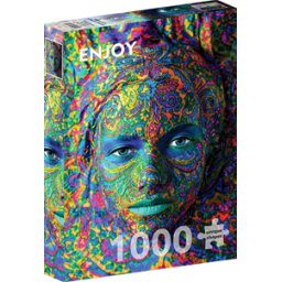 Woman with Color Art Makeup Puzzel (1000 stukjes)