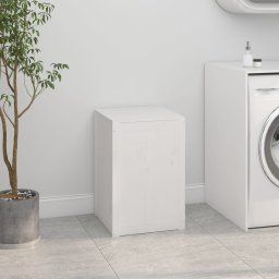 vidaXL Wasmand 44x44x66 cm massief grenenhout wit