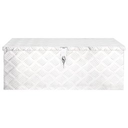 vidaXL Opbergbox 80x39x30 cm aluminium zilverkleurig