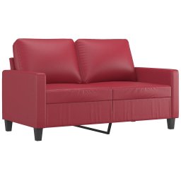 vidaXL 2-delige Loungeset met kussens kunstleer wijnrood