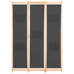 vidaXL Kamerscherm met 3 panelen 120x170x4 cm stof grijs