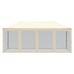 vidaXL Partytent inklapbaar met zijwanden 3x6 m crèmekleurig
