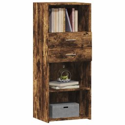 vidaXL Hoge kast 50x42,5x124 cm bewerkt hout gerookt eikenkleurig