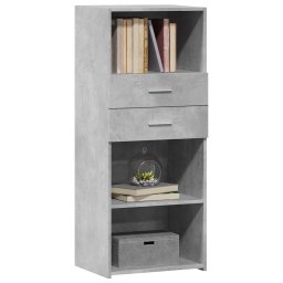 vidaXL Hoge kast 50x42,5x124 cm bewerkt hout betongrijs