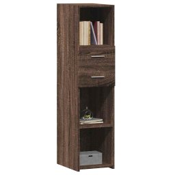 vidaXL Hoge kast 30x42,5x124 cm bewerkt hout bruin eikenkleurig