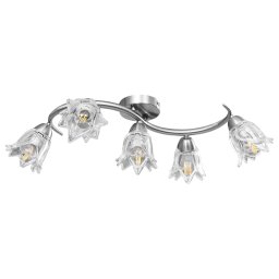 vidaXL Plafondlamp met glazen tulpvormige kappen 5xE14 transparant