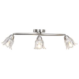 vidaXL Plafondlamp met glazen tulpvormige kappen 3xE14 transparant
