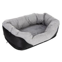 Maat S Hondenbank Lazy L75 x B50 x H25 cm Grijs/Zwart