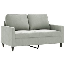 vidaXL 2-delige Loungeset met kussens fluweel lichtgrijs