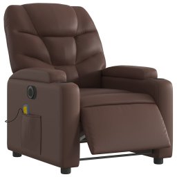 vidaXL Massagestoel verstelbaar elektrisch kunstleer bruin