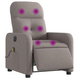 vidaXL Massagestoel elektrisch verstelbaar stof taupe