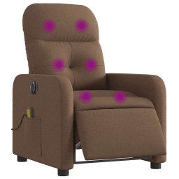 vidaXL Massagestoel elektrisch verstelbaar stof bruin
