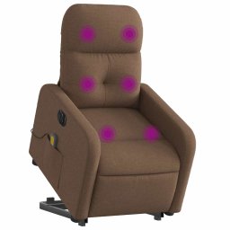 vidaXL Sta-op-massagestoel elektrisch verstelbaar stof bruin
