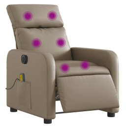 vidaXL Massagestoel verstelbaar elektrisch kunstleer cappuccinokleurig