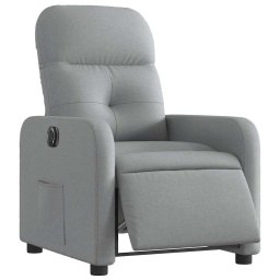 vidaXL Fauteuil elektrisch verstelbaar stof lichtgrijs