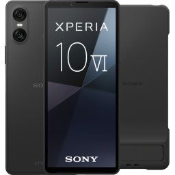 Sony Xperia 10 VI 128GB Zwart 5G + Sony Back Cover Zwart met Standaard