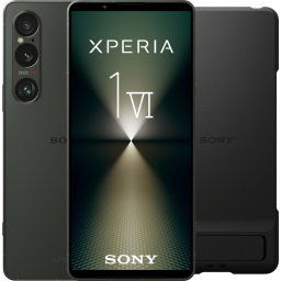 Sony Xperia 1 VI 256GB Groen 5G + Sony Back Cover Zwart met Standaard