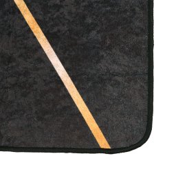 vidaXL Vloerkleed wasbaar 190x300 cm zwart en goudkleurig