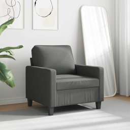 vidaXL Fauteuil 60 cm stof donkergrijs