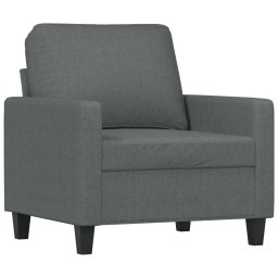 vidaXL 3-delige Loungeset met kussens stof donkergrijs