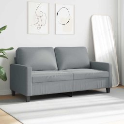 vidaXL Tweezitsbank 140 cm stof lichtgrijs