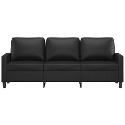 vidaXL Driezitsbank 180 cm kunstleer zwart