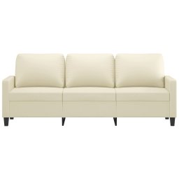 vidaXL Driezitsbank 180 cm kunstleer crèmekleurig