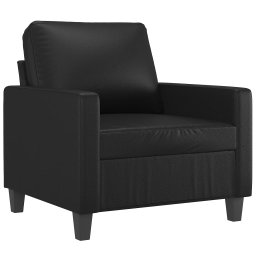 vidaXL 3-delige Loungeset met kussens kunstleer zwart