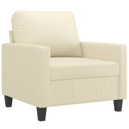 vidaXL 3-delige Loungeset met kussens kunstleer crème