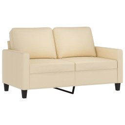vidaXL 2-delige Loungeset met kussens stof crèmekleurig