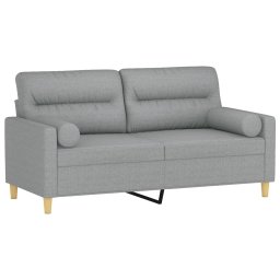 vidaXL Tweezitsbank met sierkussens 140 cm stof lichtgrijs