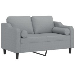 vidaXL Tweezitsbank met sierkussens 120 cm stof lichtgrijs