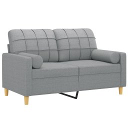 vidaXL Tweezitsbank met sierkussens 120 cm stof lichtgrijs