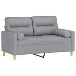 vidaXL Tweezitsbank met sierkussens 120 cm stof lichtgrijs