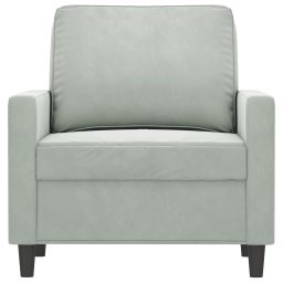 vidaXL Fauteuil 60 cm fluweel lichtgrijs
