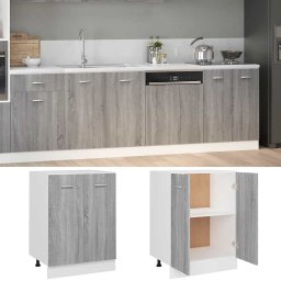 vidaXL Onderkast Lyon 60x46x81,5 cm grijs sonoma eikenkleurig