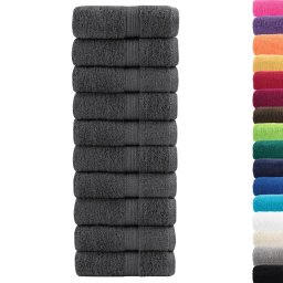 vidaXL Premium washandjes SOLUND 10 stuks antraciet 30x30 cm 600 g/m²