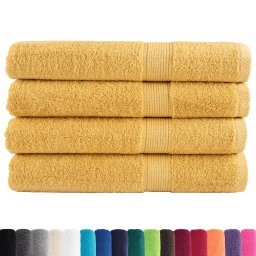 vidaXL Saunadoeken SOLUND 4 st 600 g/m² 80x200 cm goudkleurig