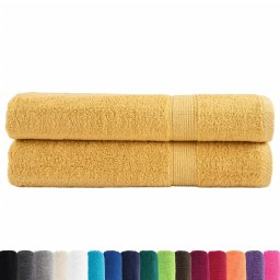 vidaXL Handdoeken SOLUND 2 st 600 g/m² 100x200 cm goudkleurig