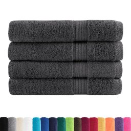 vidaXL Saunadoeken SOLUND 4 st 600 g/m² 80x200 cm antracietkleur