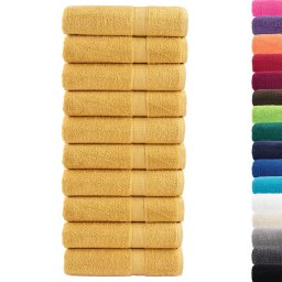 vidaXL Handdoeken SOLUND 10 st 600 g/m² 50x100 cm goudkleurig