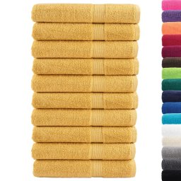 vidaXL Handdoeken SOLUND 10 st 600 g/m² 100x200 cm goudkleurig