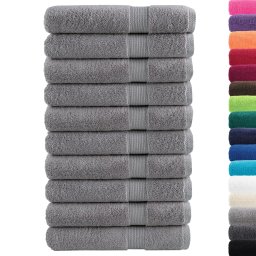 vidaXL Handdoeken SOLUND 10 st 600 g/m² 100x200 cm grijs