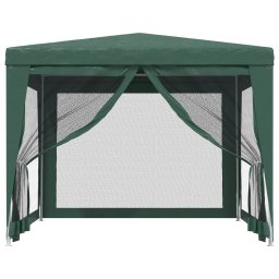 vidaXL Partytent met 4 mesh zijwanden 3x3 m HDPE groen