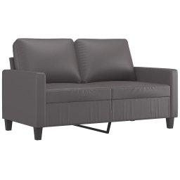 vidaXL 2-delige Loungeset met kussens kunstleer grijs