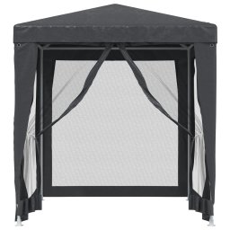 vidaXL Partytent met 4 mesh zijwanden 2x2 m HDPE antracietkleurig