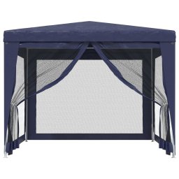 vidaXL Partytent met 4 mesh zijwanden 3x3 m HDPE blauw